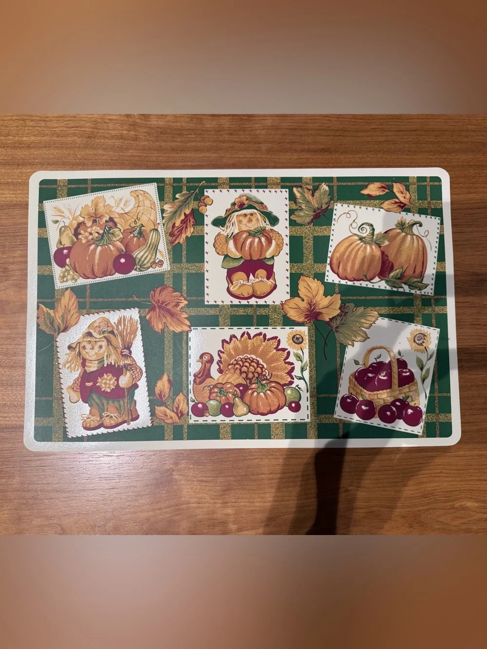 Vintage Elrene Bountiful Harvest Fall Vinyl Placemats Set of 4 17x11
